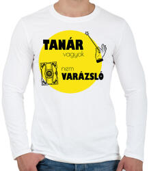 printfashion Tanár vagyok, nem Varázsló - Férfi hosszú ujjú póló - Fehér (6505570)