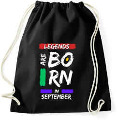 printfashion Legends are born in september - Sportzsák, Tornazsák - Fekete (14632686)