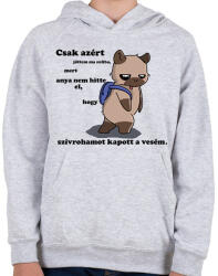printfashion Kenny, a capybara és a suli (fekete szöveg) - Gyerek kapucnis pulóver - Sport szürke (14655560)