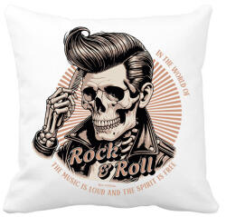printfashion Rock & Roll - Párnahuzat, Díszpárnahuzat - Fehér (16859802)