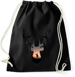 printfashion deer - Sportzsák, Tornazsák - Fekete (4066150)