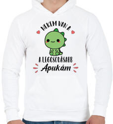 printfashion Nekem van a legcsodásabb apukám - Férfi kapucnis pulóver - Fehér (13489181)