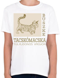 printfashion Büszke cica tulajdonos - Tacskómacska - Gyerek póló - Fehér (6307809)