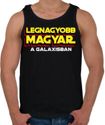 printfashion LEGNAGYOBB MAGYAR A GALAXISBAN - Férfi atléta - Fekete (11575415)