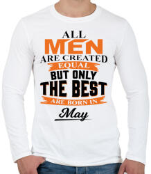 printfashion A legjobbak Májusban születtek! - Férfi hosszú ujjú póló - Fehér (887733)