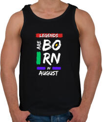 printfashion Legends are born in august - Férfi atléta - Fekete (14660306)