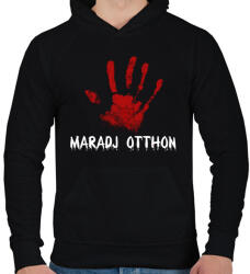 printfashion Maradj otthon - Férfi kapucnis pulóver - Fekete (3900066)