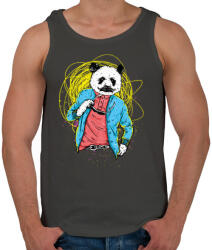 printfashion Filmsztár panda - Férfi atléta - Sötétszürke (152572)