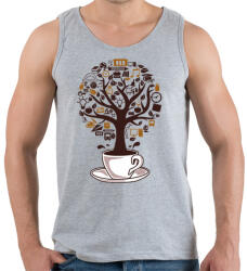 printfashion Kávéfa - Férfi atléta - Sport szürke (123809)