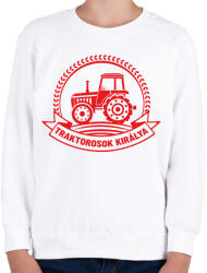 printfashion Traktorosok királya - Piros - Gyerek pulóver - Fehér (6594415)