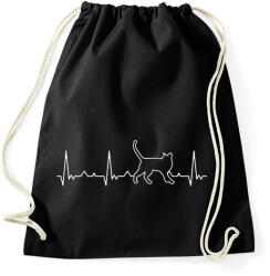 printfashion Cicás szívritmus - Sportzsák, Tornazsák - Fekete (7334289)