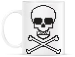 printfashion 8bit koponya - Bögre - Fehér (1171829)