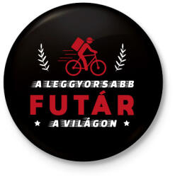 printfashion A leggyorsabb futár - Kitűző, hűtőmágnes - Fekete (12766795)