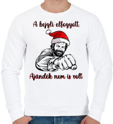 printfashion A bejgli elfogyott, ajándék nem is volt Bud Spencer - Férfi pulóver - Fehér (11325361)