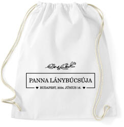 printfashion Lánybúcsú - egyedi névvel, dátummal - Sportzsák, Tornazsák - Fehér (16058866)