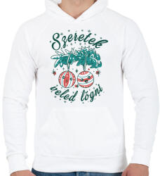 printfashion Szeretek veled lógni - Férfi kapucnis pulóver - Fehér (10771219)