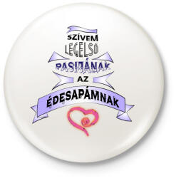 printfashion Szivem elsö pasija - Kitűző, hűtőmágnes - Fehér (3076301)