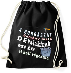 printfashion Kemény meló a pecázás - Sportzsák, Tornazsák - Fekete (2614943)