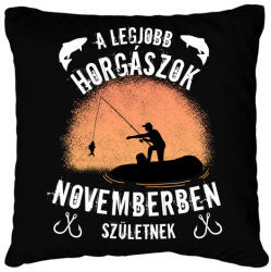 printfashion a legjobb horgászok - Párnahuzat, Díszpárnahuzat - Fekete (4988017)