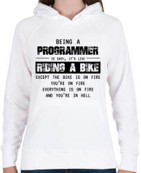 printfashion Being a programmer (black) - Női kapucnis pulóver - Fehér (7240067)