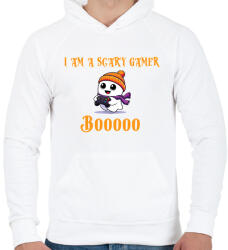 printfashion Scary Little Ghost Gamer - Férfi kapucnis pulóver - Fehér (16696521)