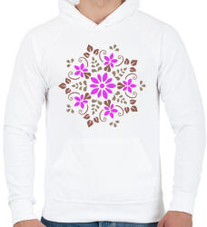 printfashion Tavaszi virágmandala - Férfi kapucnis pulóver - Fehér (13394234)