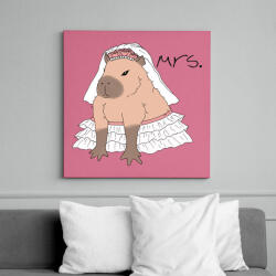printfashion Mrs. Capybara - Vászonkép - Rózsaszín (13864893)