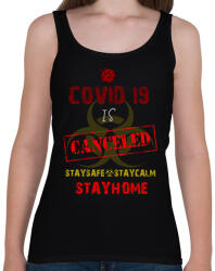 printfashion COVID19 CANCELED - Női atléta - Fekete (2422557)