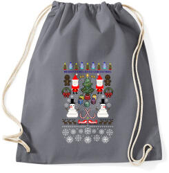 printfashion Pixel Karácsony - Sportzsák, Tornazsák - Grafitszürke (61383)