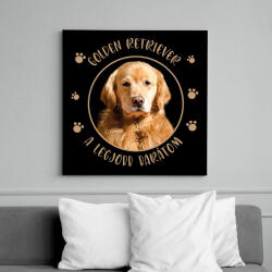 printfashion Golden retriever - Legjobb barátom - Vászonkép - Fekete (7174401)