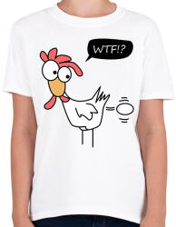 printfashion WTF chicken - Gyerek póló - Fehér (1881342)