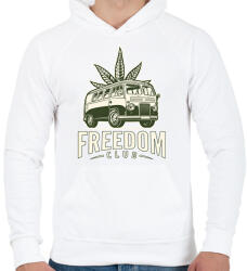 printfashion freedom club - weed and travel - Férfi kapucnis pulóver - Fehér (11067374)