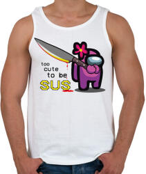 printfashion Among us - too CUTE to be SUS - Férfi atléta - Fehér (4221480)