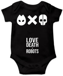 printfashion Love Death and Robots logo - Baba Body - Fekete (7163271)