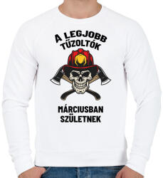 printfashion A legjobb tűzoltók - Férfi pulóver - Fehér (6234041)