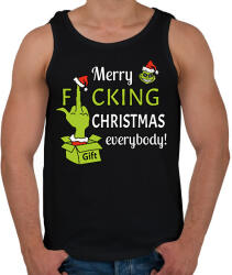 printfashion Merry f. cking christmas - Férfi atléta - Fekete (14901418)