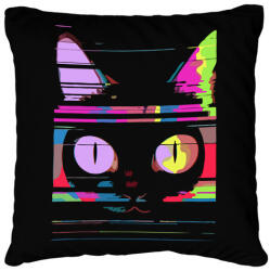 printfashion Psychedelic cat - Párnahuzat, Díszpárnahuzat - Fekete (15487349)