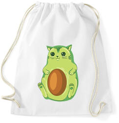 printfashion Avokádó cica - Sportzsák, Tornazsák - Fehér (11737890)