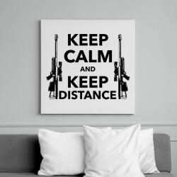 printfashion Keep calm and keep distance - Vászonkép - Fehér (6622421)