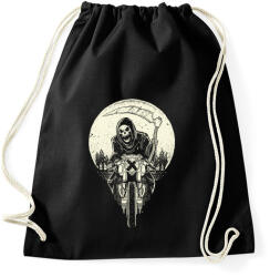 printfashion Kaszás motoron - Sportzsák, Tornazsák - Fekete (92562)