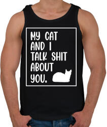 printfashion My cat and I - White - Férfi atléta - Fekete (7046999)