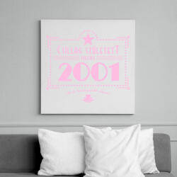 printfashion csillag-2001-pink - Vászonkép - Fehér (6623106)