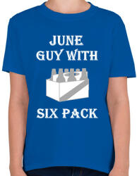 printfashion Júniusban született kockás hasú 2 - Gyerek póló - Királykék (1425798)