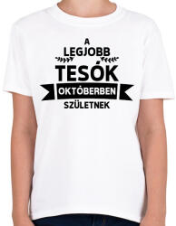printfashion A legjobb tesók októberben születnek - Gyerek póló - Fehér (14586574)