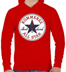 printfashion Kommersz - Férfi kapucnis pulóver - Piros (2159384)