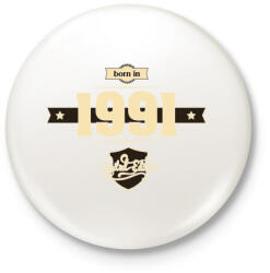 printfashion born-in-1991-cream-choco - Kitűző, hűtőmágnes - Fehér (3076869)