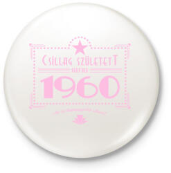 printfashion csillag-1960-pink - Kitűző, hűtőmágnes - Fehér (3076635)