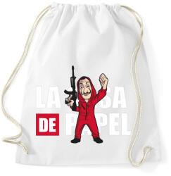 printfashion La casa de papel N3 - Sportzsák, Tornazsák - Fehér (5539079)