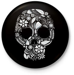 printfashion Koponya - Kitűző, hűtőmágnes - Fekete (3092794)