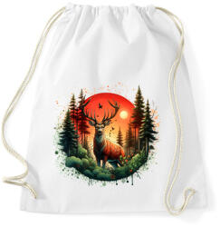 printfashion Szarvas - erdei naplemente - ajándék vadászoknak - Sportzsák, Tornazsák - Fehér (15377566)